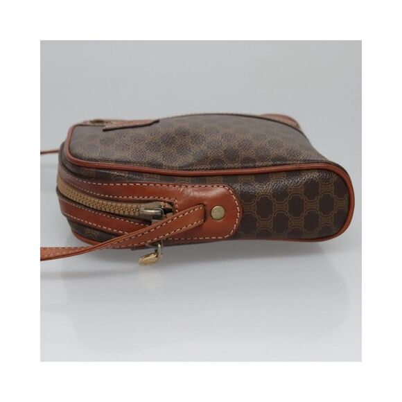 Pre Loved Celine Vintage Monogram Crossbody Bag Women Brown Shoulder Bags - Picture 5 of 8